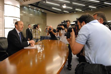 20/05/2011. Consejo de Ministros: vicepresidente Alfredo Pérez Rubalcaba. El vicepresidente primero, ministro del Interior y portavoz del Go...