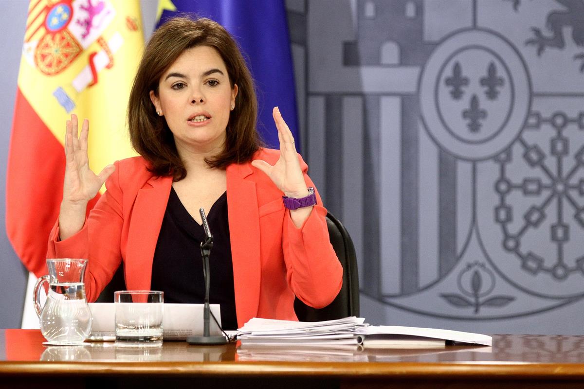 24/05/2013. Consejo de Ministros: Soraya Sáenz de Santamaría. La vicepresidenta, ministra de la Presidencia y portavoz del Gobierno, Soraya ...