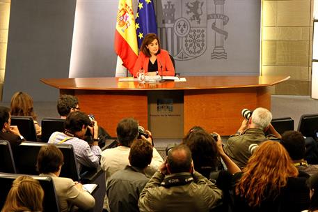 24/05/2013. Consejo de Ministros: Soraya Sáenz de Santamaría. La vicepresidenta, ministra de la Presidencia y portavoz del Gobierno, Soraya ...