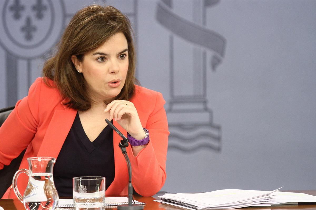 24/05/2013. Consejo de Ministros: Soraya Sáenz de Santamaría. La vicepresidenta, ministra de la Presidencia y portavoz del Gobierno, Soraya ...