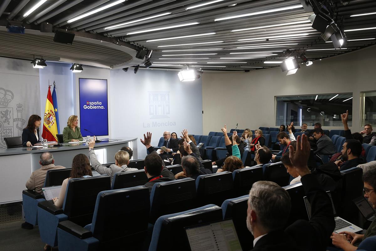 5/12/2023. Rueda de prensa tras el Consejo de Ministros: Pilar Alegría y Ana Redondo. La ministra de Educación, Formación Profesional y Depo...