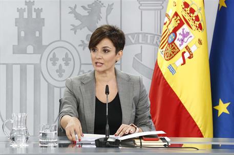 7/11/2023. Rueda de prensa tras el Consejo de Ministros: Isabel Rodríguez y Pilar Alegría. La ministra de Política Territorial y portavoz de...