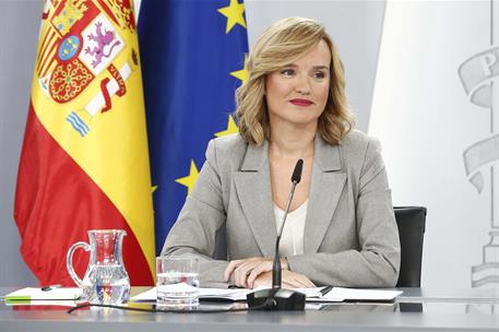 7/11/2023. Rueda de prensa tras el Consejo de Ministros: Isabel Rodríguez y Pilar Alegría. La ministra de Educación y Formación Profesional ...