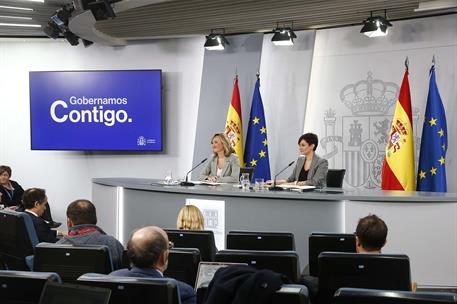 7/11/2023. Rueda de prensa tras el Consejo de Ministros: Isabel Rodríguez y Pilar Alegría. La ministra de Política Territorial y portavoz de...