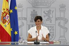 19/09/2023. Rueda de prensa tras el Consejo de Ministros. La ministra de Política Territorial y portavoz del Gobierno, Isabel Rodríguez, dur...