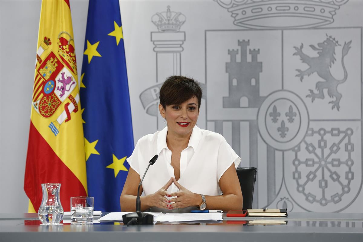 19/09/2023. Rueda de prensa tras el Consejo de Ministros. La ministra de Política Territorial y portavoz del Gobierno en funciones, Isabel R...