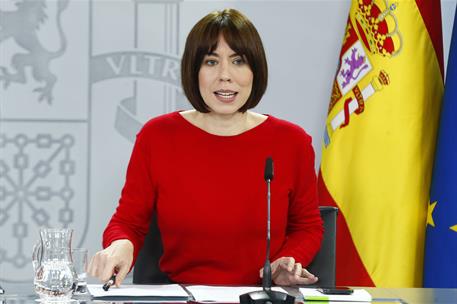 3/12/2024. Rueda de prensa tras el Consejo de Ministros: Pilar Alegría, Óscar Puente y Diana Morant. La ministra de Ciencia, Innovación y Un...