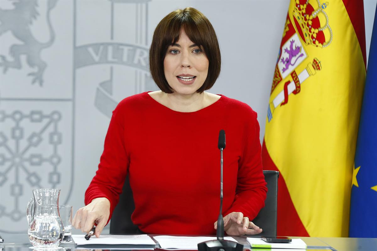 La ministra de Ciencia, Innovación y Universidades, Diana Morant, en la rueda de prensa del Consejo