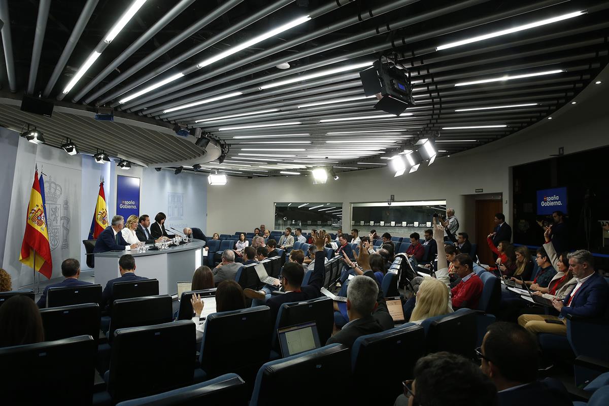 7/05/2024. Rueda de prensa tras el Consejo de Ministros: Torres, Alegría, Puente y Morant. Los ministros Ángel Víctor Torres, Pilar Alegría,...