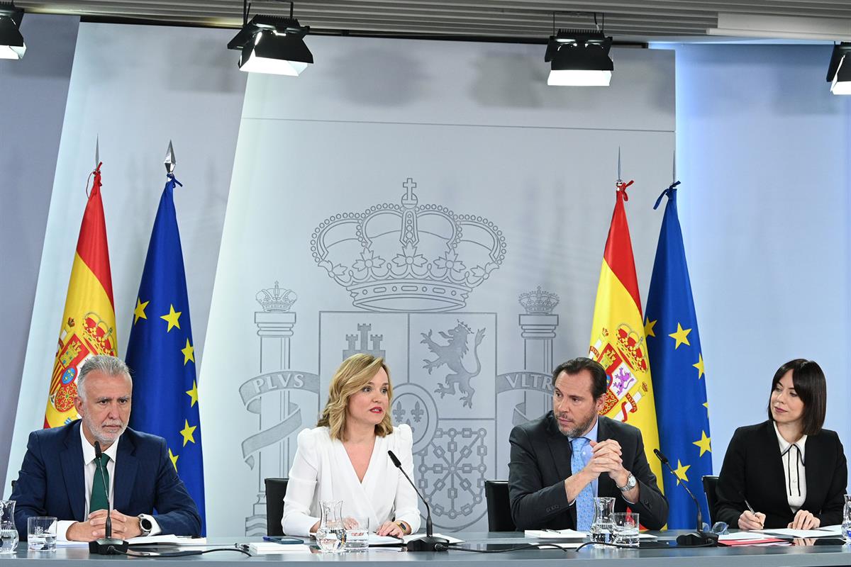 7/05/2024. Rueda de prensa tras el Consejo de Ministros: Torres, Alegría, Puente y Morant. Los ministros Ángel Víctor Torres, Pilar Alegría,...