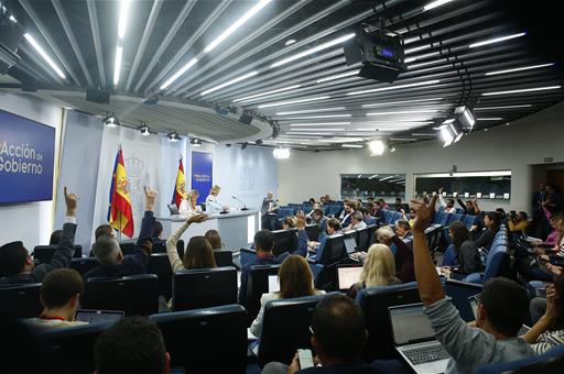 8/10/2024. Press conference after the Council of Ministers. The Second Vice-President and Minister for Work and Social Economy, Yolanda Díaz...