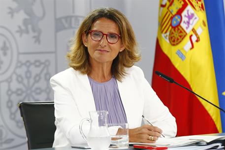 27/08/2024. Rueda de prensa tras el Consejo de Ministros: Teresa Ribera y Pilar Alegría. La vicepresidenta tercera y ministra para la Transi...