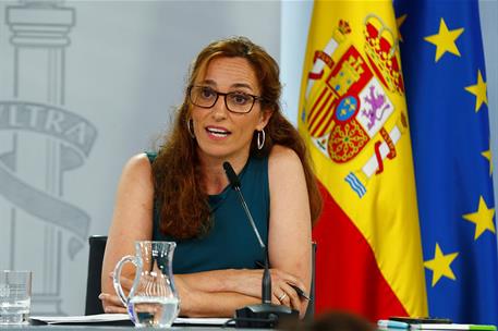 30/07/2024. Mónica García. La ministra de Sanidad, Mónica García, durante la rueda de prensa tras el Consejo de Ministros