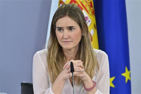 11/02/2025. Rueda de prensa tras el Consejo de Ministros: Sara Aagesen, Pilar Alegría, Yolanda Díaz y Pablo Bustinduy. Sara Aagesen particip...