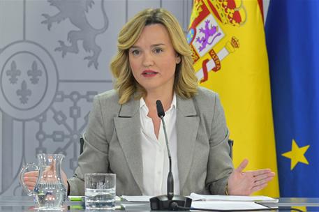 21/01/2025. Rueda de prensa tras el Consejo de Ministros. La ministra de Educación y Formación Profesional y Deportes y portavoz del Gobiern...