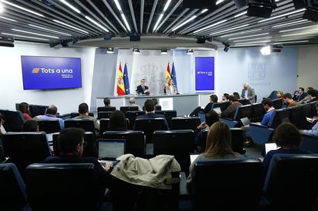 21/01/2025. Rueda de prensa tras el Consejo de Ministros. La ministra de Educación y Formación Profesional y Deportes y portavoz del Gobiern...