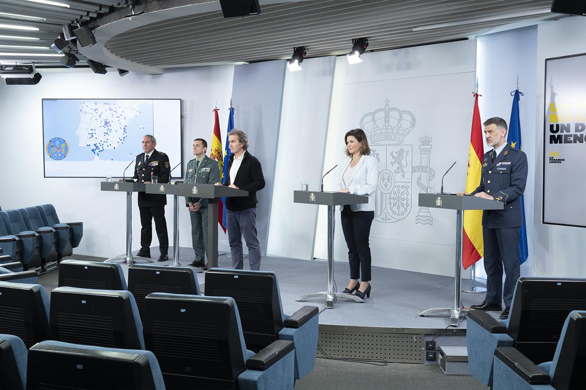 25/04/2020. Rueda de prensa telemática tras la reunión del Comité de Gestión Técnica del Coronavirus. Rueda de prensa de los representantes ...