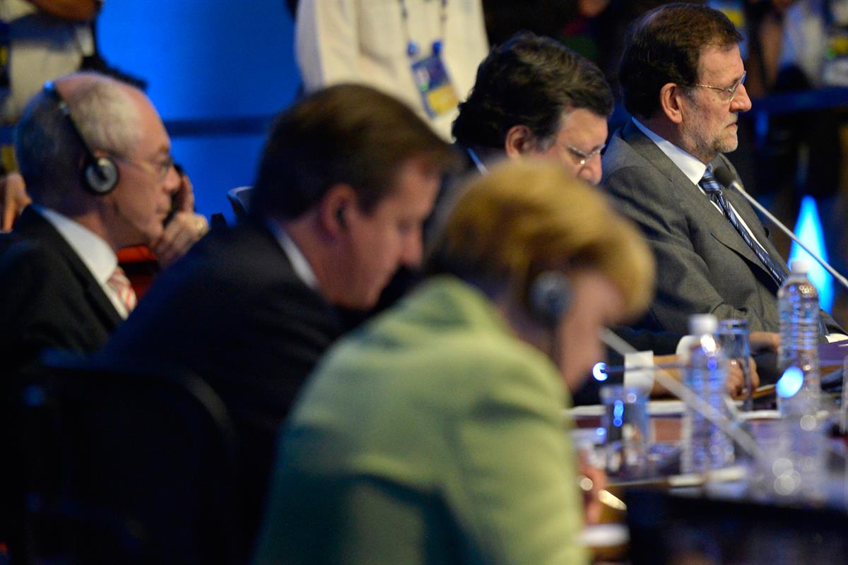 18/06/2012. El presidente en el plenario de la Cumbre del G-20. El presidente del Gobierno, Mariano Rajoy, en el transcurso del plenario de ...