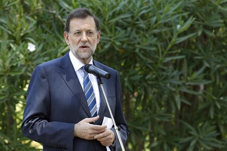 14/08/2012. Mariano Rajoy despacha con S.M. el Rey en Marivent. Declaración del presidente del Gobierno, Mariano Rajoy, tras su despacho con...