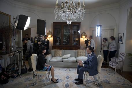 2/10/2013. Viaje del presidente del Gobierno a Japón. El presidente del Gobierno, Mariano Rajoy, ha concedido una entrevista a la televisión...