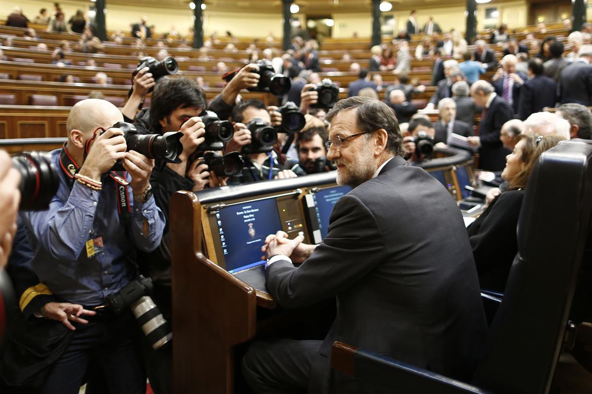 20/02/2013. Debate sobre el estado de la nación. El presidente del Gobierno, Mariano Rajoy, durante su intervención en el debate sobre el es...