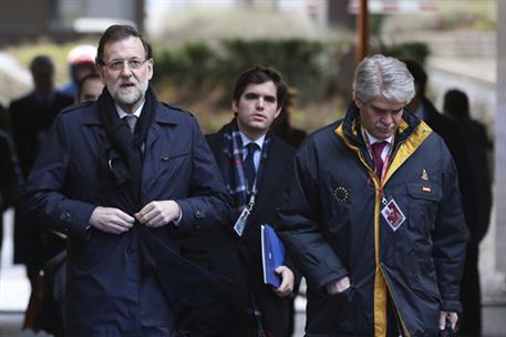 19/12/2013. Mariano Rajoy asiste al Consejo Europeo en Bruselas. El presidente del Gobierno, Mariano Rajoy, a su llegada al Consejo Europeo.