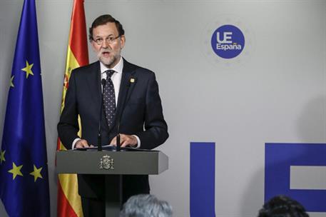 20/12/2013. Mariano Rajoy asiste al Consejo Europeo en Bruselas. El presidente del Gobierno, Mariano Rajoy, durante la rueda de prensa poste...