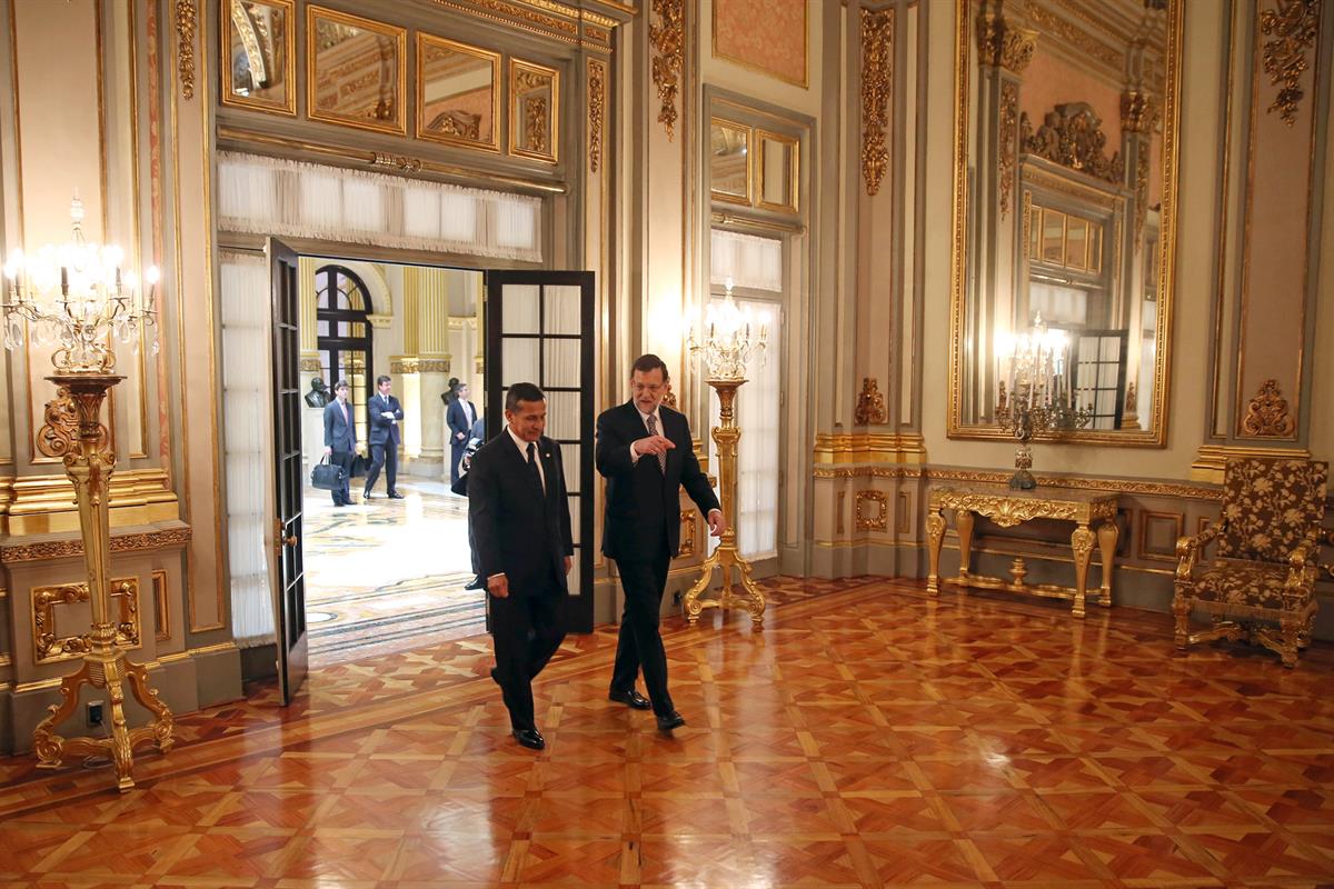 24/01/2013. Viaje del presidente del Gobierno a Perú. El presidente del Gobierno, Mariano Rajoy,junto al presidente de Perú, Ollanta Humala,...