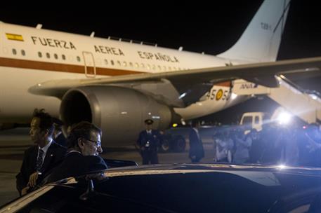 1/10/2013. Viaje del presidente del Gobierno a Japón. El Presidente del Gobierno, Mariano Rajoy, a su llegada al Aeropuerto de Haneda en Tokio, Japón.