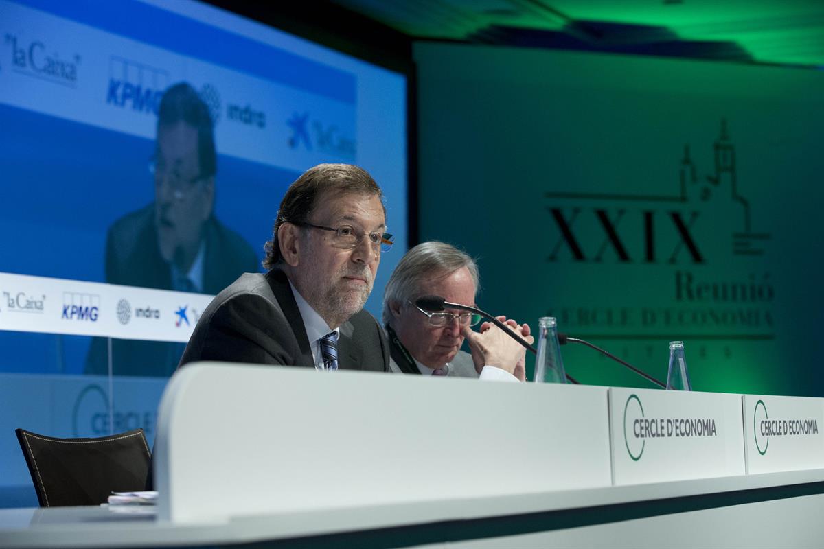 1/06/2013. Rajoy clausura la XXIX Reunión del Círculo de Economía. El presidente del Gobierno, Mariano Rajoy, durante la clausura en Sitges ...