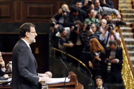 20/02/2013. Debate sobre el estado de la nación. El presidente del Gobierno, Mariano Rajoy, durante su intervención en el debate sobre el es...