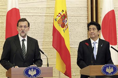 3/10/2013. Viaje del presidente del Gobierno a Japón. El presidente del Gobierno, Mariano Rajoy, junto al primer ministro de Japón, Shinzo A...