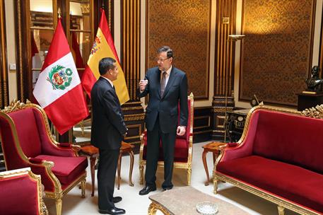 24/01/2013. Viaje del presidente del Gobierno a Perú. El presidente del Gobierno, Mariano Rajoy, junto al presidente de Perú, Ollanta Humala...