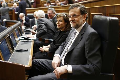 20/02/2013. Debate sobre el estado de la nación. El presidente del Gobierno, Mariano Rajoy, durante su intervención en el debate sobre el es...