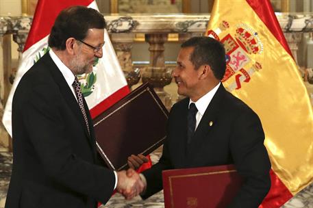 24/01/2013. Viaje del presidente del Gobierno a Perú. El presidente del Gobierno , Mariano Rajoy, y el presidente de Perú, Ollanta Humala, h...