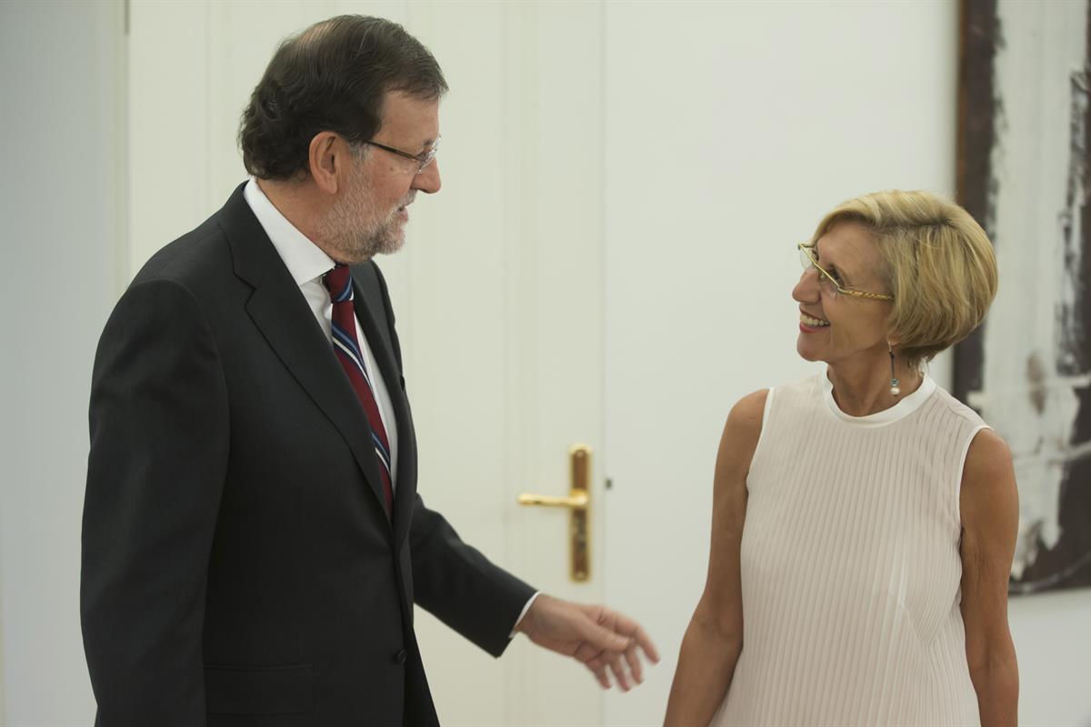 3/09/2014. Rajoy recibe a la portavoz de UPyD, Rosa Díez. El presidente del Gobierno, Mariano Rajoy, recibe a la portavoz de Unión, Progreso...