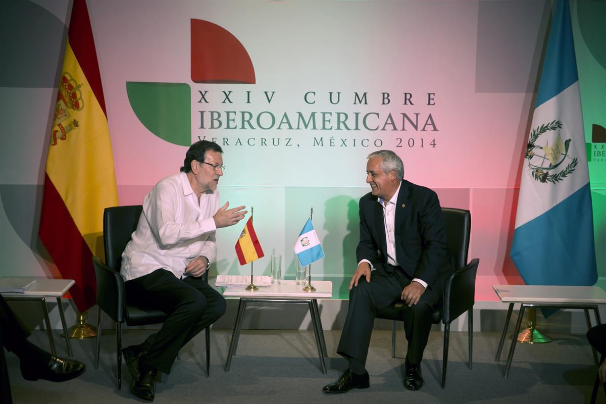 9/12/2014. XXIV Cumbre Iberoamericana. Rajoy y Otto Pérez Molina. XXIV Cumbre Iberoamericana. Rajoy y el Presidente de Guatemala Otto Pérez Molina