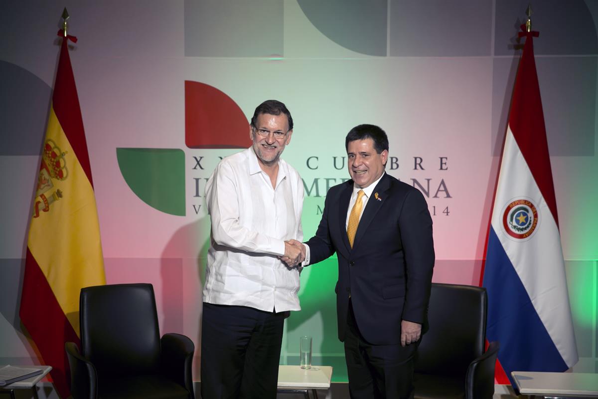 9/12/2014. XXIV Cumbre Iberoamericana. Rajoy y Horacio Cartes. XXIV Cumbre Iberoamericana. Rajoy y el Presidente de Paraguay Horacio Cartes