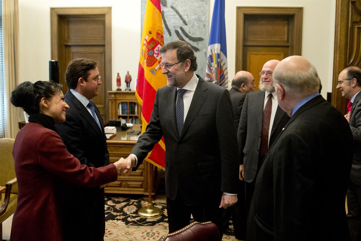 14/01/2014. Rajoy viaja a Estados Unidos en visita oficial. El presidente del Gobierno, Mariano Rajoy, junto al secretario general de la Org...