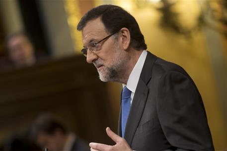 26/02/2014. Rajoy asiste al debate sobre el estado de la nación. El presidente del Gobierno, Mariano Rajoy, durante la segunda sesión del de...