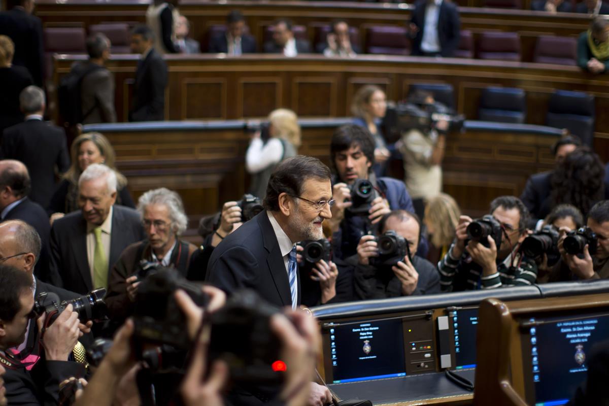 25/02/2014. Rajoy asiste al debate sobre el estado de la nación. El presidente del Gobierno, Mariano Rajoy, durante el debate sobre el estad...