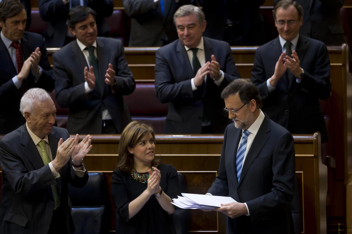 25/02/2014. Rajoy asiste al debate sobre el estado de la nación. El presidente del Gobierno, Mariano Rajoy, durante el debate sobre el estad...