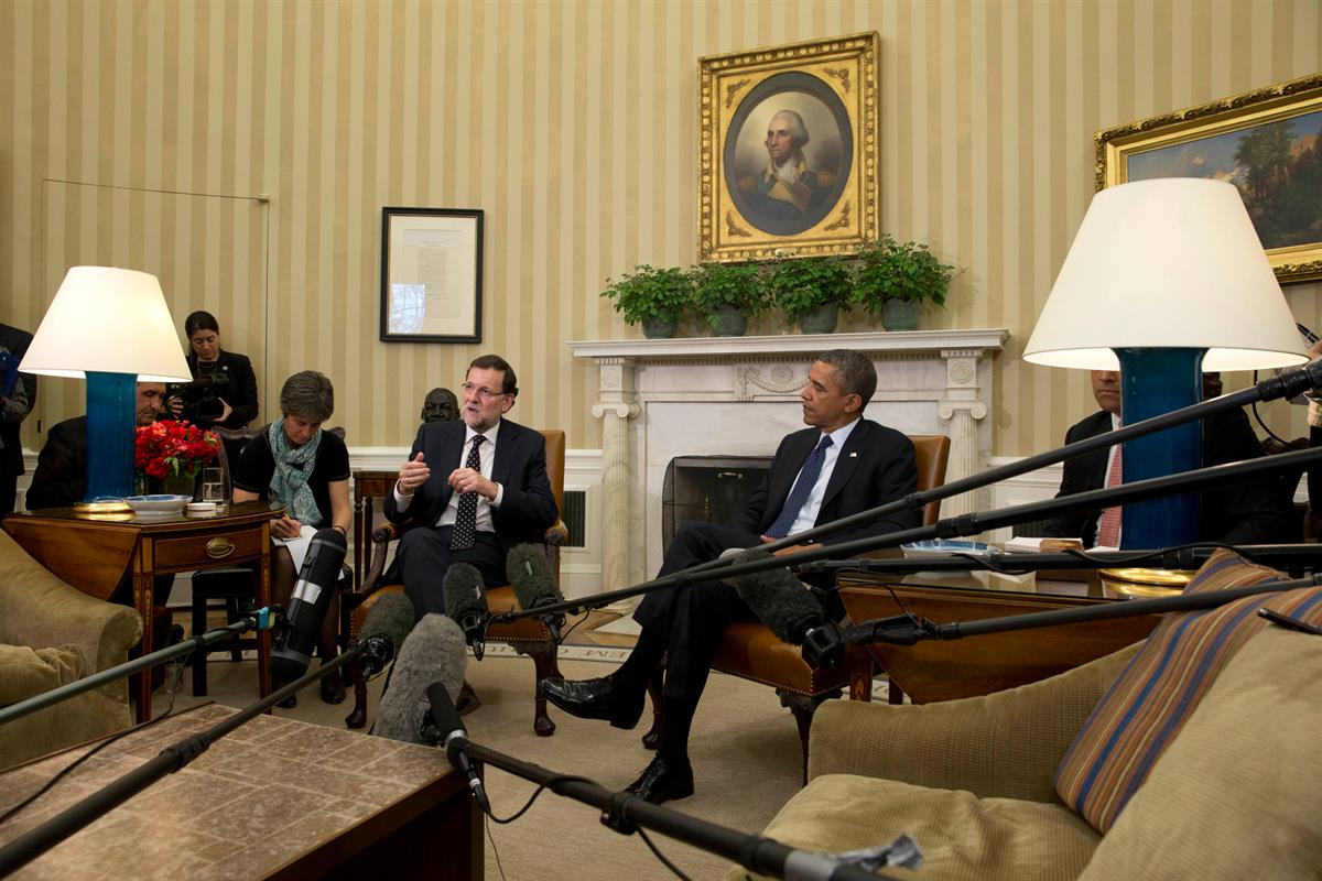 13/01/2014. Rajoy viaja a Estados Unidos en visita oficial. El presidente del Gobierno, Mariano Rajoy, y el presidente de Estados Unidos, Ba...