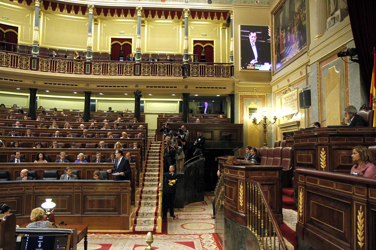 8/10/2014. Rajoy asiste a la sesión de control al Gobierno. El presidente del Gobierno, Mariano Rajoy, interviene en la sesión de control al...