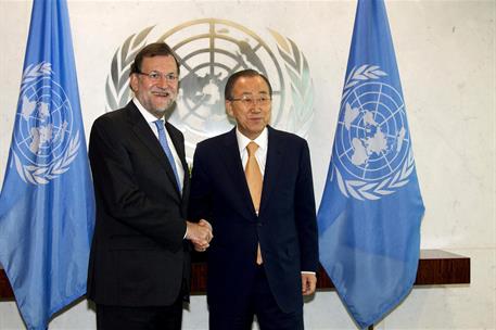 13/10/2015. Rajoy en el Consejo de Seguridad de la ONU. El presidente del Gobierno, Mariano Rajoy, y el secretario general de la ONU, Ban Ki...