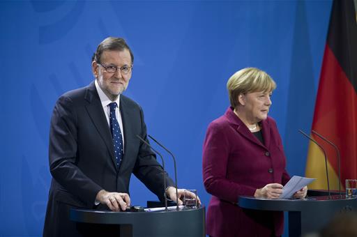 Mariano Rajoy and Angela Merkel