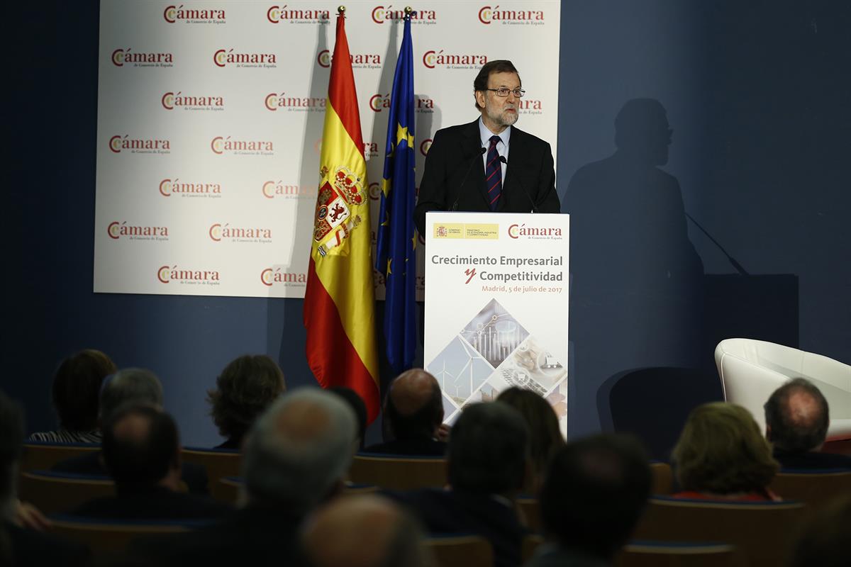 5/07/2017. Rajoy inaugura la Jornada "Crecimiento Empresarial y Competitividad". El presidente del Gobierno, Mariano Rajoy, durante su inter...