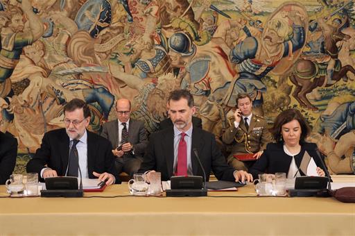 Mariano Rajoy, Felipe VI, Soraya Sáenz de Santamaría