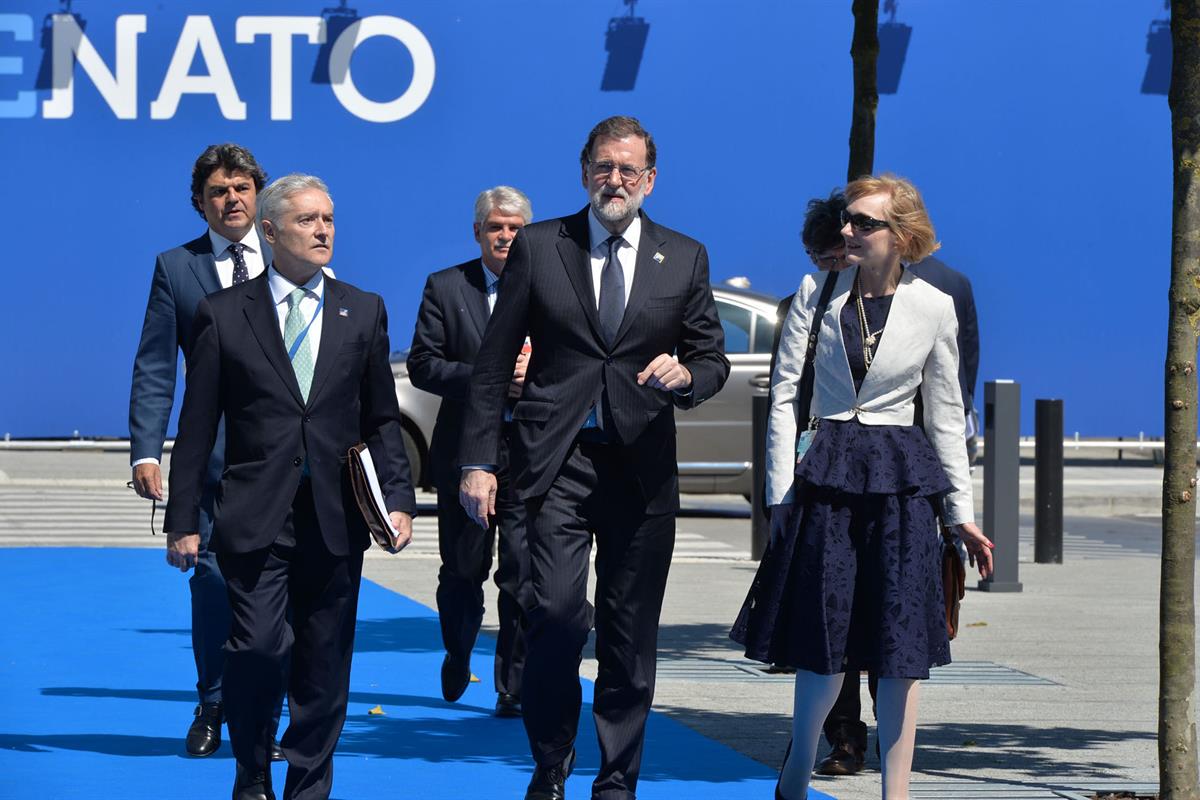 25/05/2017. Rajoy asiste a la reunión especial de la OTAN. El presidente del Gobierno, Mariano Rajoy, junto con el ministro de Asuntos Exter...