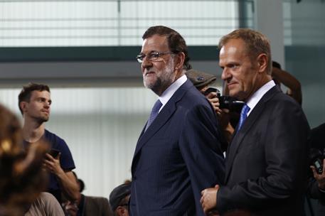 29/06/2017. Rajoy participa en la reunión preparatoria del G-20. El presidente del Gobierno, Mariano Rajoy junto al residente del Consejo Eu...